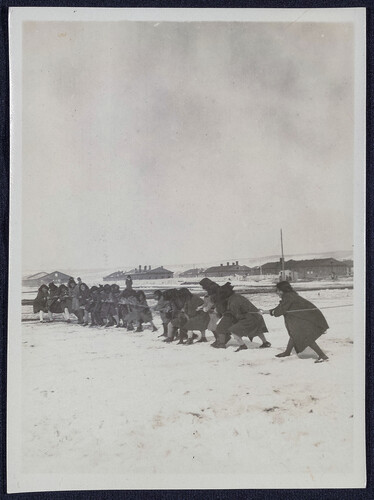 Children play tug-of-war in the snow. Alexandropol, c. 1923–1926.