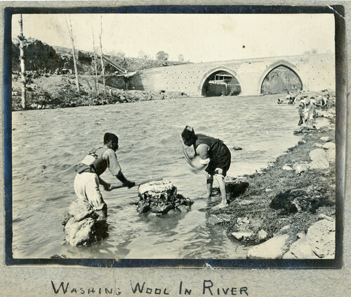 Wool Dept: Washing wool in the river