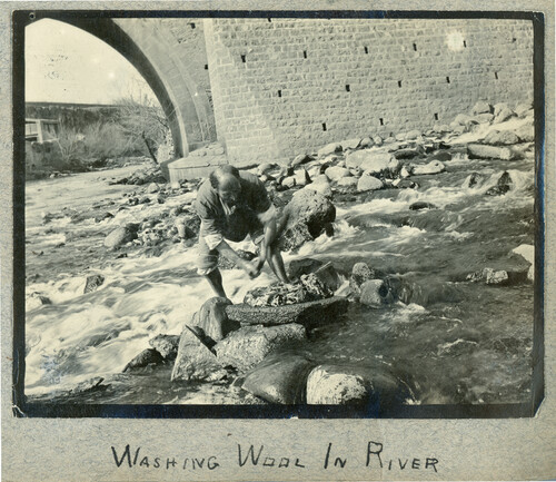 Wool Dept: Washing wool in the river