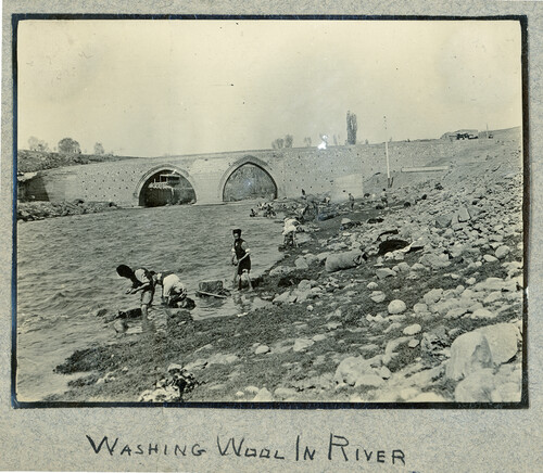 Wool Dept: Washing wool in the river