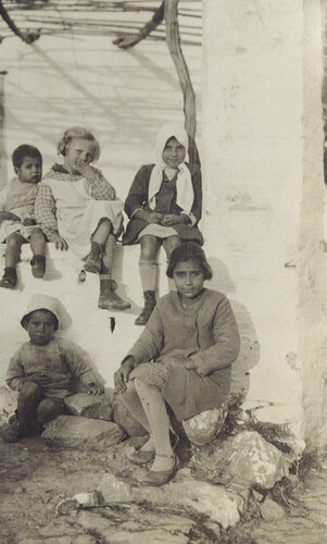 Five orphan children at the Syra orphanage, c.1926