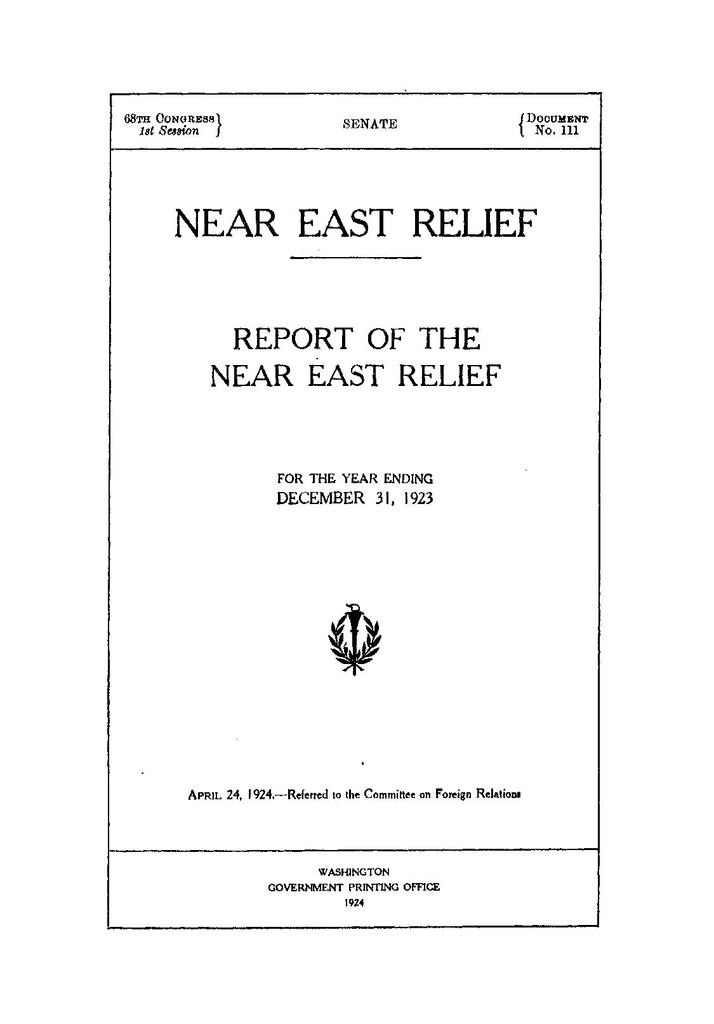NER Report to Congress, 1923