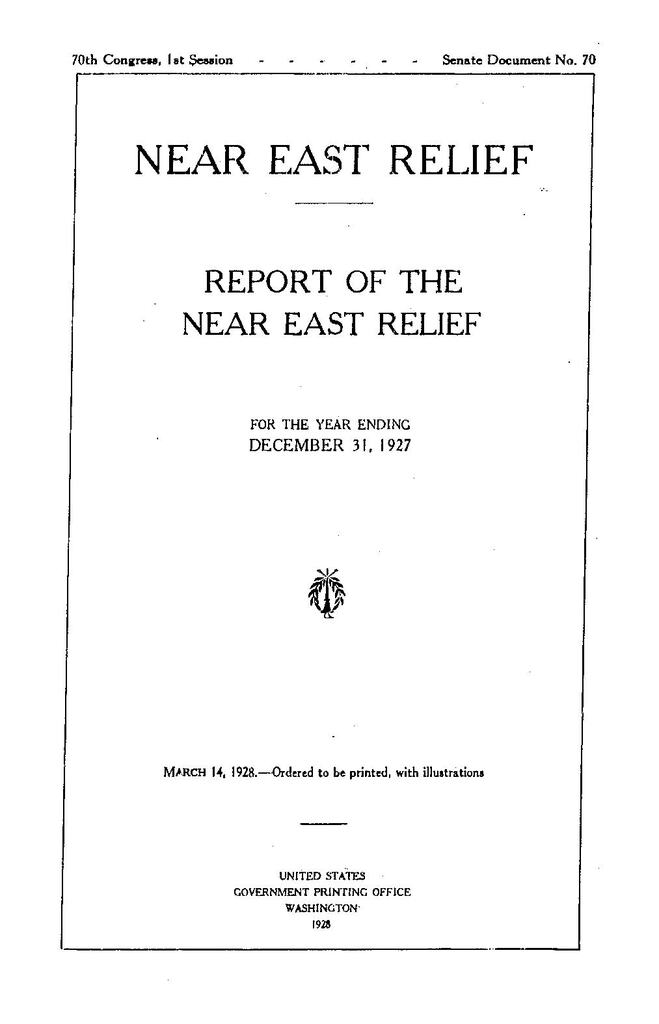 NER Report to Congress, 1927