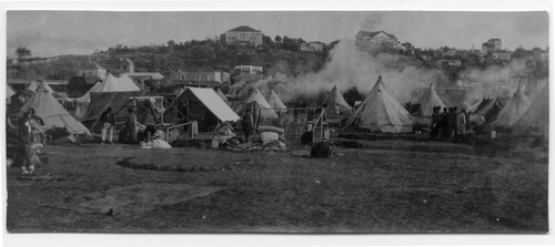 Armenian refugees living in tents on the outskirts of Beirut, one of the camps Miller visited and photographed, c. 1921–1923.