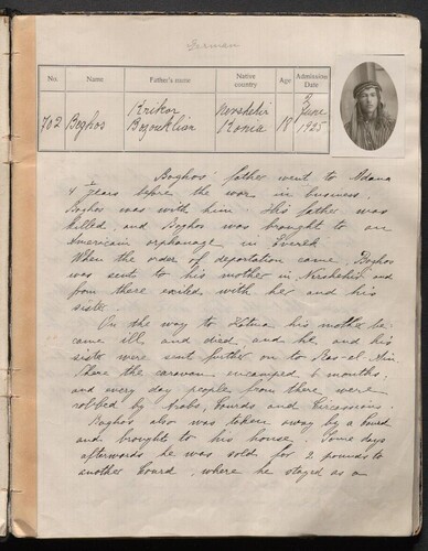 Aleppo Rescue Home Admissions Records (701–800), 1925.