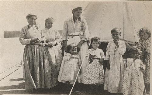 An Armenian family. The father was killed by the Turks. Aintab, Turkey.