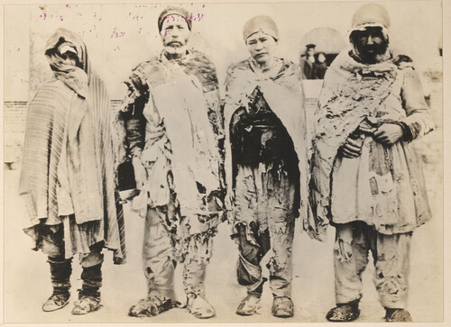 Four refugees reach the American Relief Station in Urumia, Persia.
