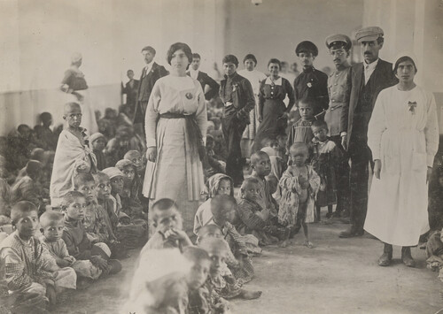 Orphans arrive in ragged clothing. Etchmiadzin, c. 1917–1918.