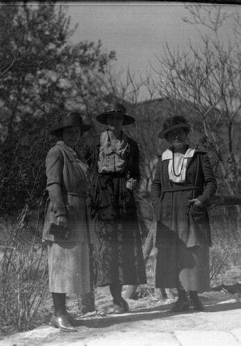 Three NER women in hats outdoors, Marash