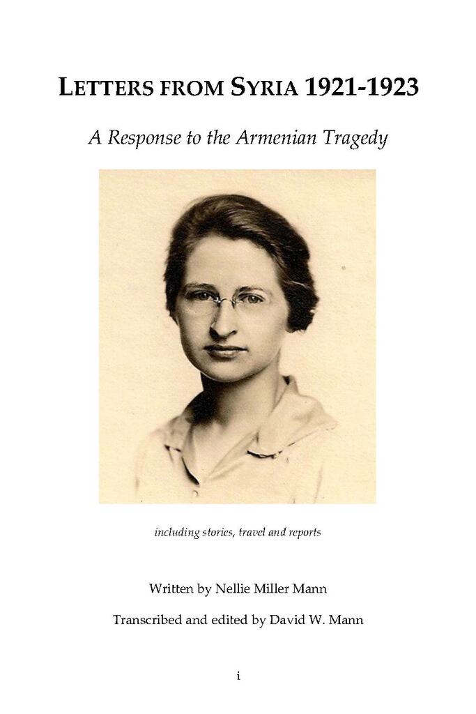 Nellie Miller Mann, Letters from Syria, 1921–1923