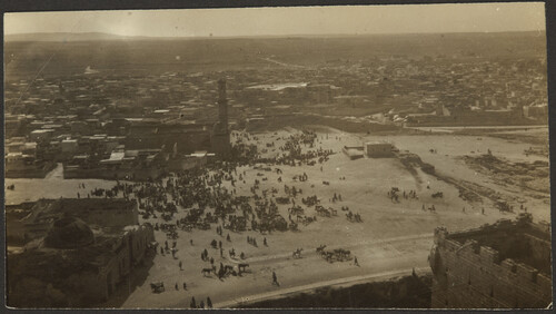 Armenian refugees gathered at the Citadel plaza, Aleppo