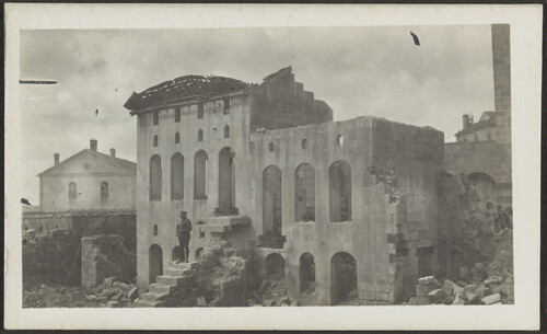 Dr. Wirt in the destroyed Armenian quarter, Aintab
