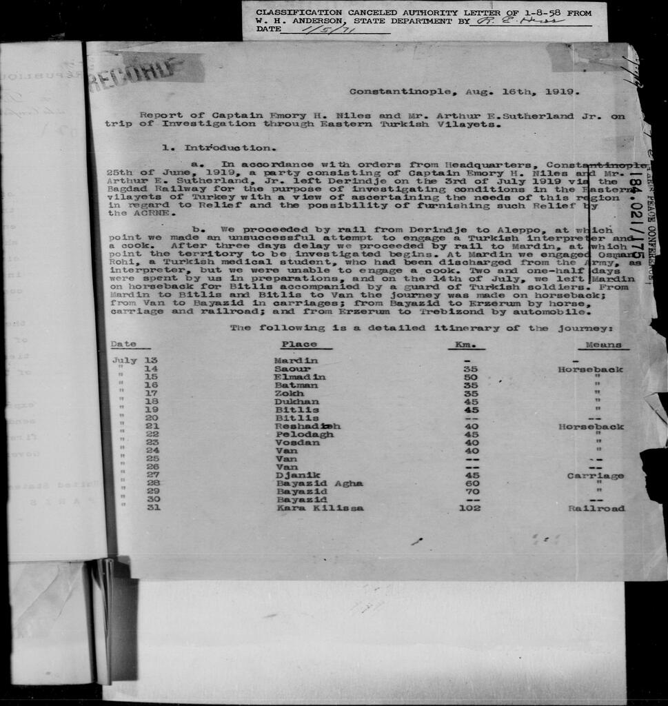 Niles-Sutherland Investigation Report (1919)