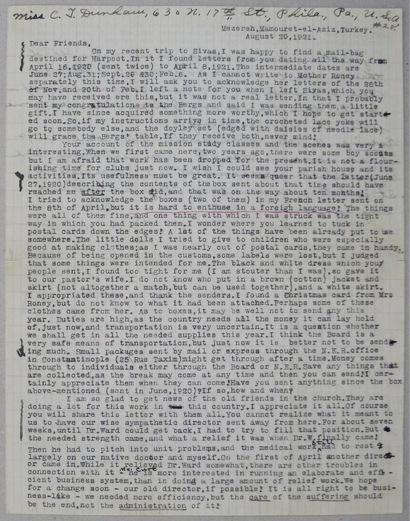 Sivas summons & unit upheaval, Mezreh, Aug 1921