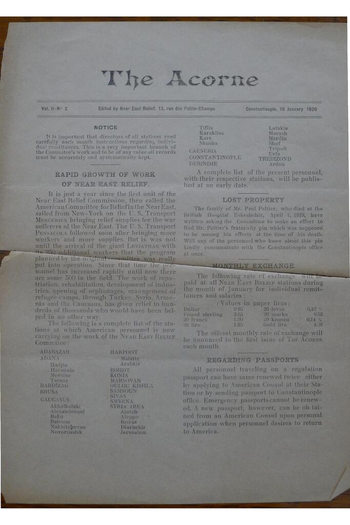 A year on, 500 workers are in the field. Acorne, 10 Jan 1920.