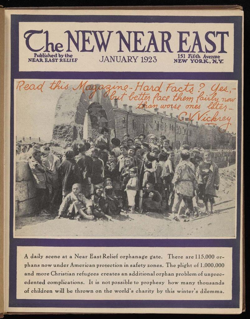 NER moves children from Anatolia to safety. New Near East, Jan 1923.